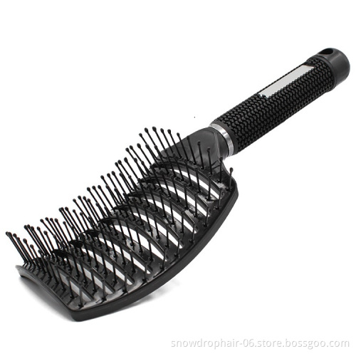 Anti-Static Curved Round Metal Hair Extension Wig Massage Private Label Ionic Custom Logo Detangling Wide Tooth Hair Brush Combs